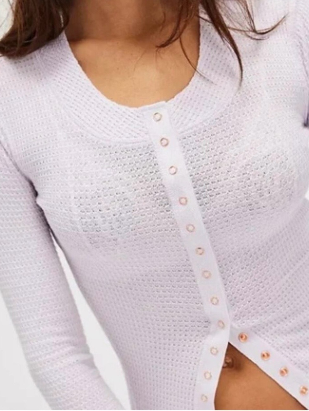 Free People "going places" Henley Thermal  Large, NWOT